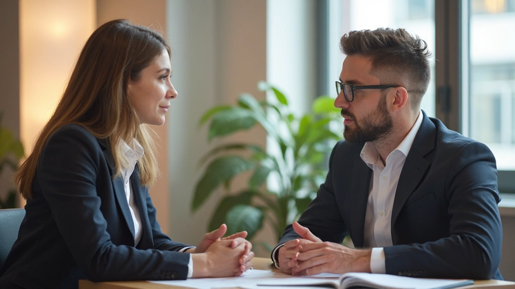 Professionelle Beratung zwischen Mentor und Mentee in modernem Büro mit natürlichem Licht