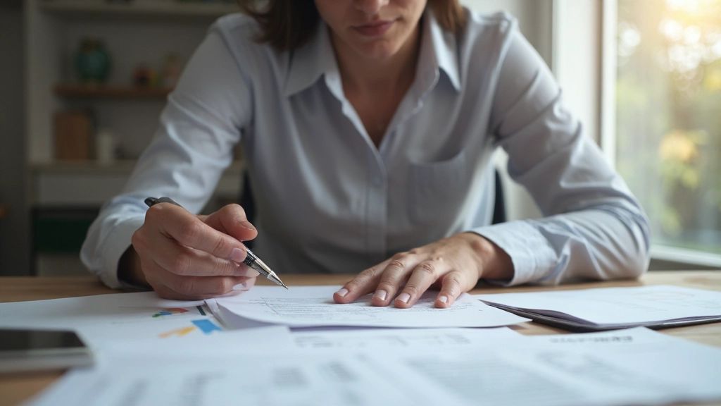 Geschäftsperson bei Karriereplanung mit strategischen Dokumenten