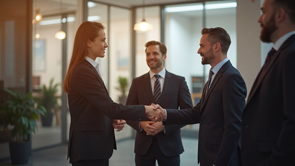 Zwei Profis netzwerken auf einer Geschäftskonferenz